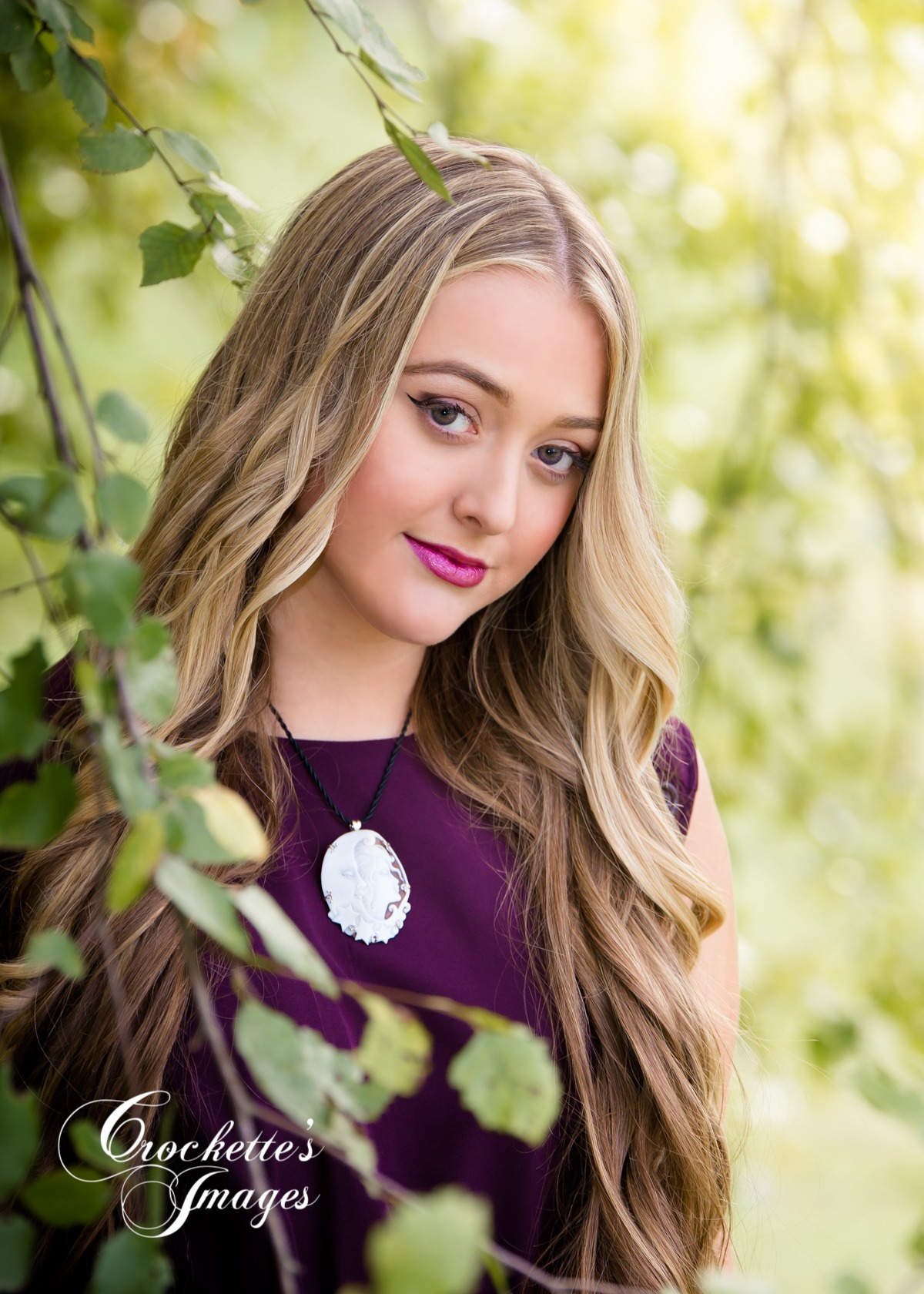 Sassy and powerful fall senior girl photo in purple