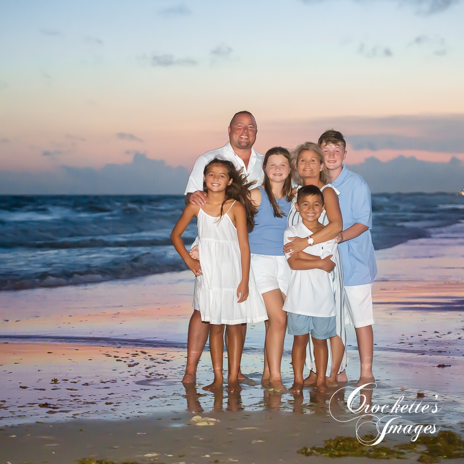 Beach Family photo at sunset