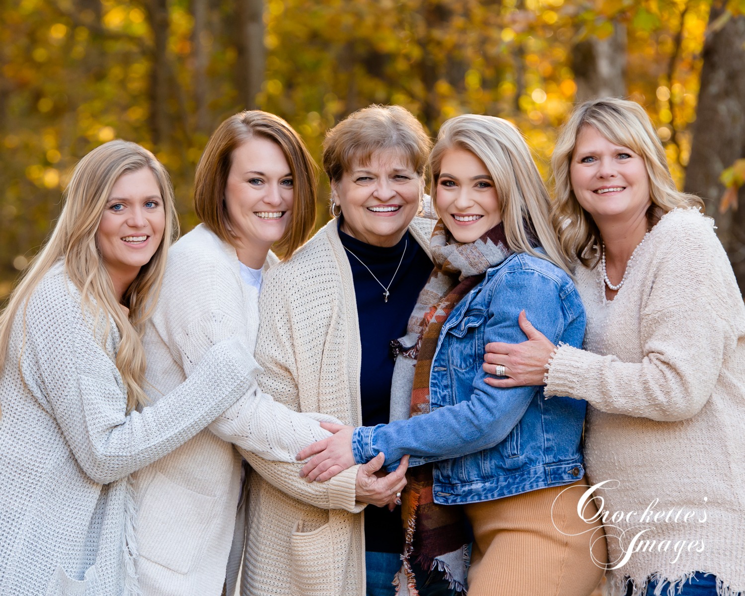 Fun loving fall family photo with grandma