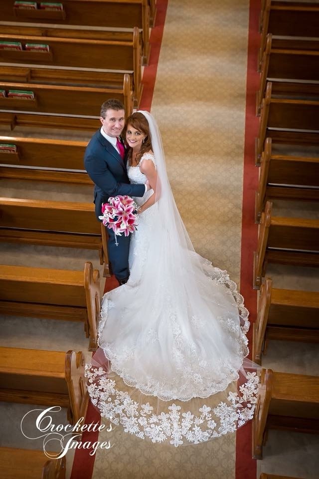 Wedding photo inside St. Auguistine Catholic Church
