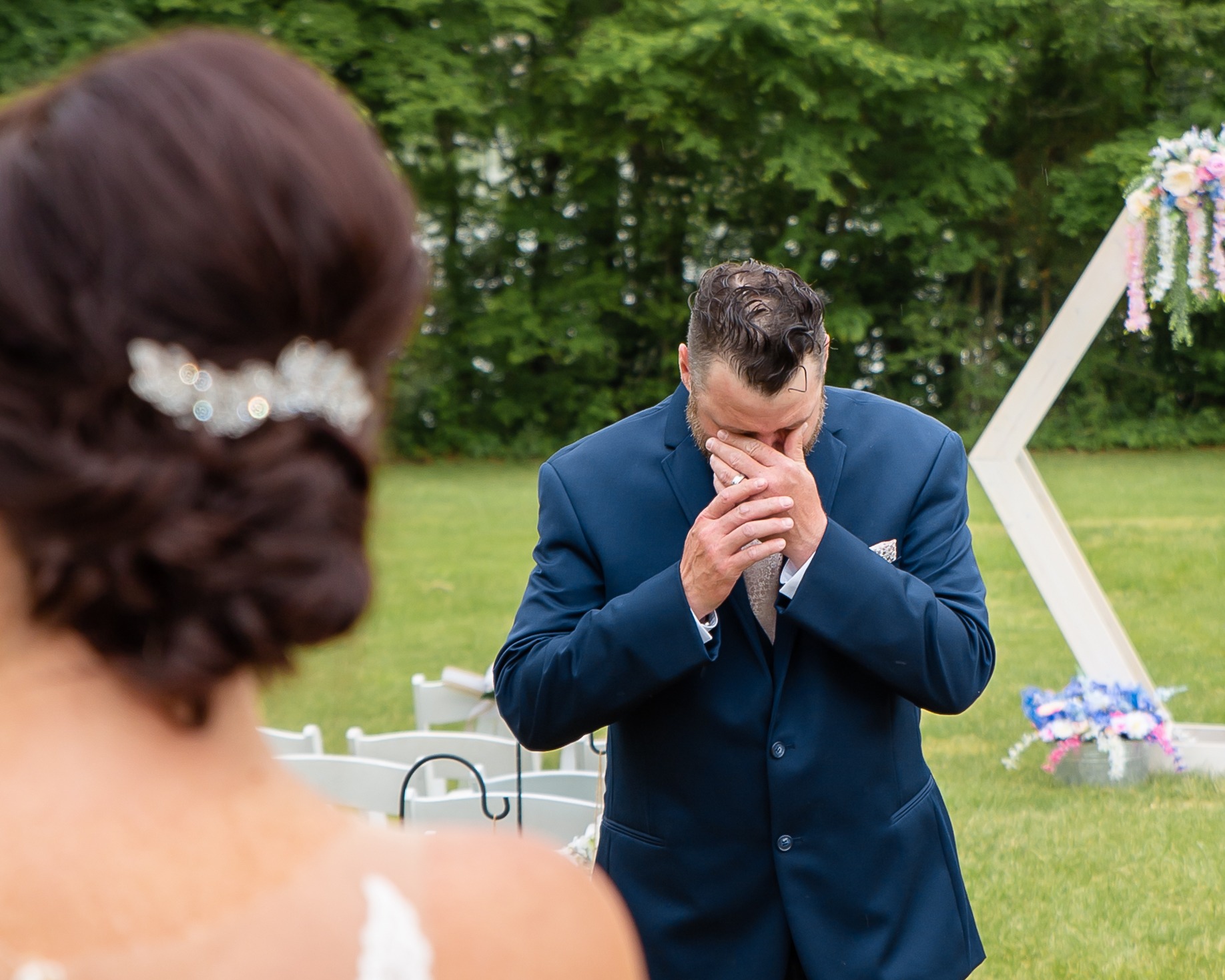 Emotional First look on a wedding day