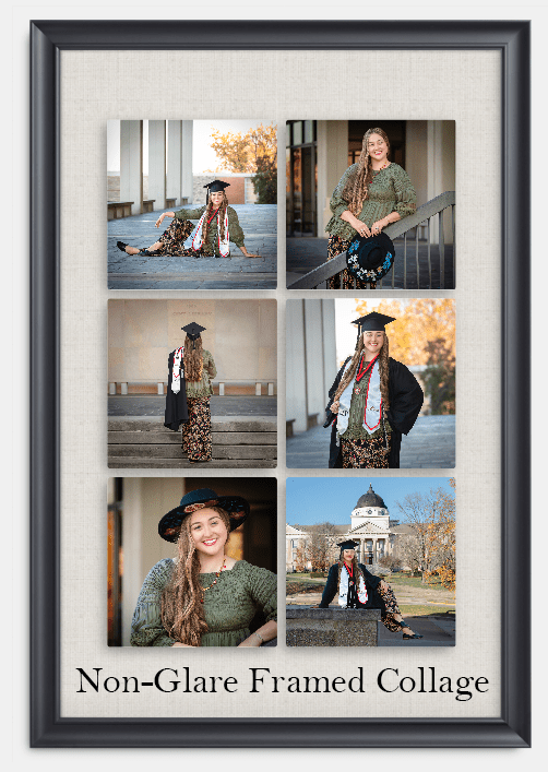 Senior Photo Examples on Non-Glare Framed Collage from Crockette\’s Images