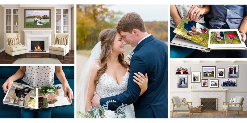 7 reasons Why You Should Invest in Hiring a Professional Wedding Photographer 10 Heirloom-quality printed wedding photos displayed as albums, printed canvases, wall prints, and other keepsakes.