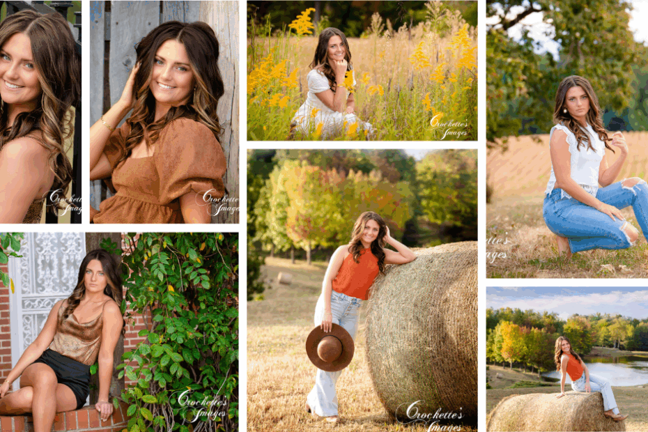Senior session photo collage.