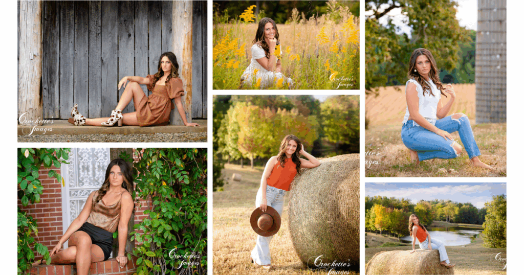 Fall senior girl photo session on the farm.