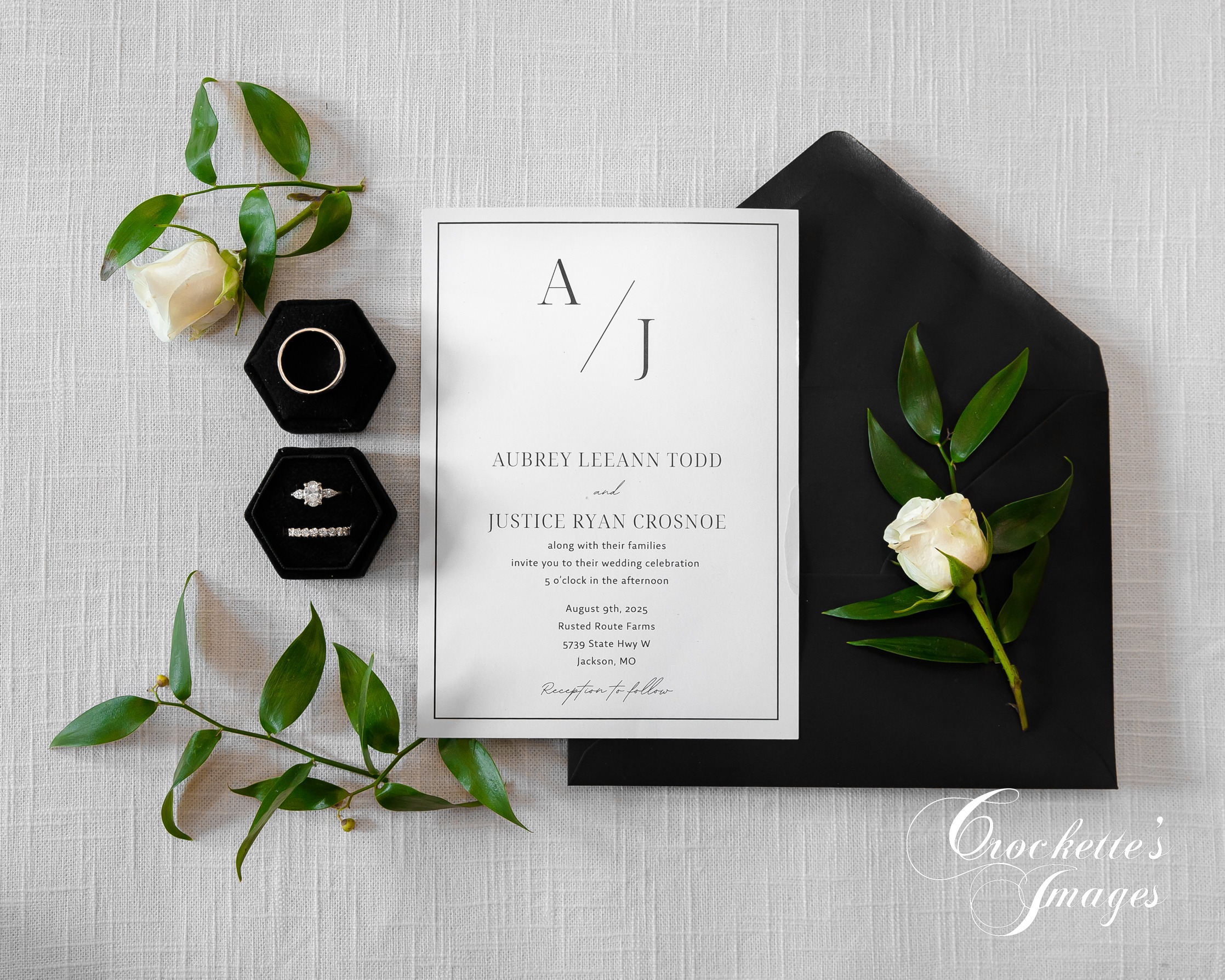 Wedding Invitation detail shot from Crockette's Images