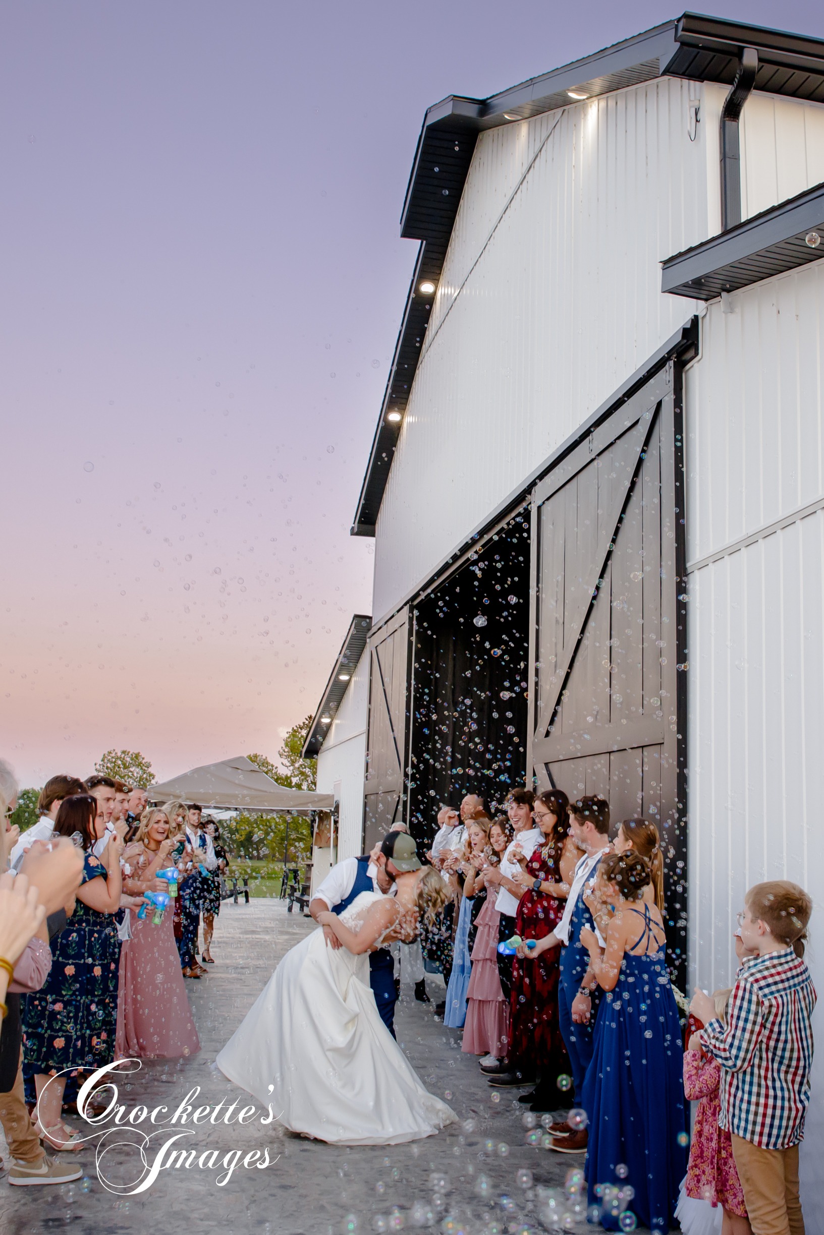 Wedding Bubble exit at The Corner Barn