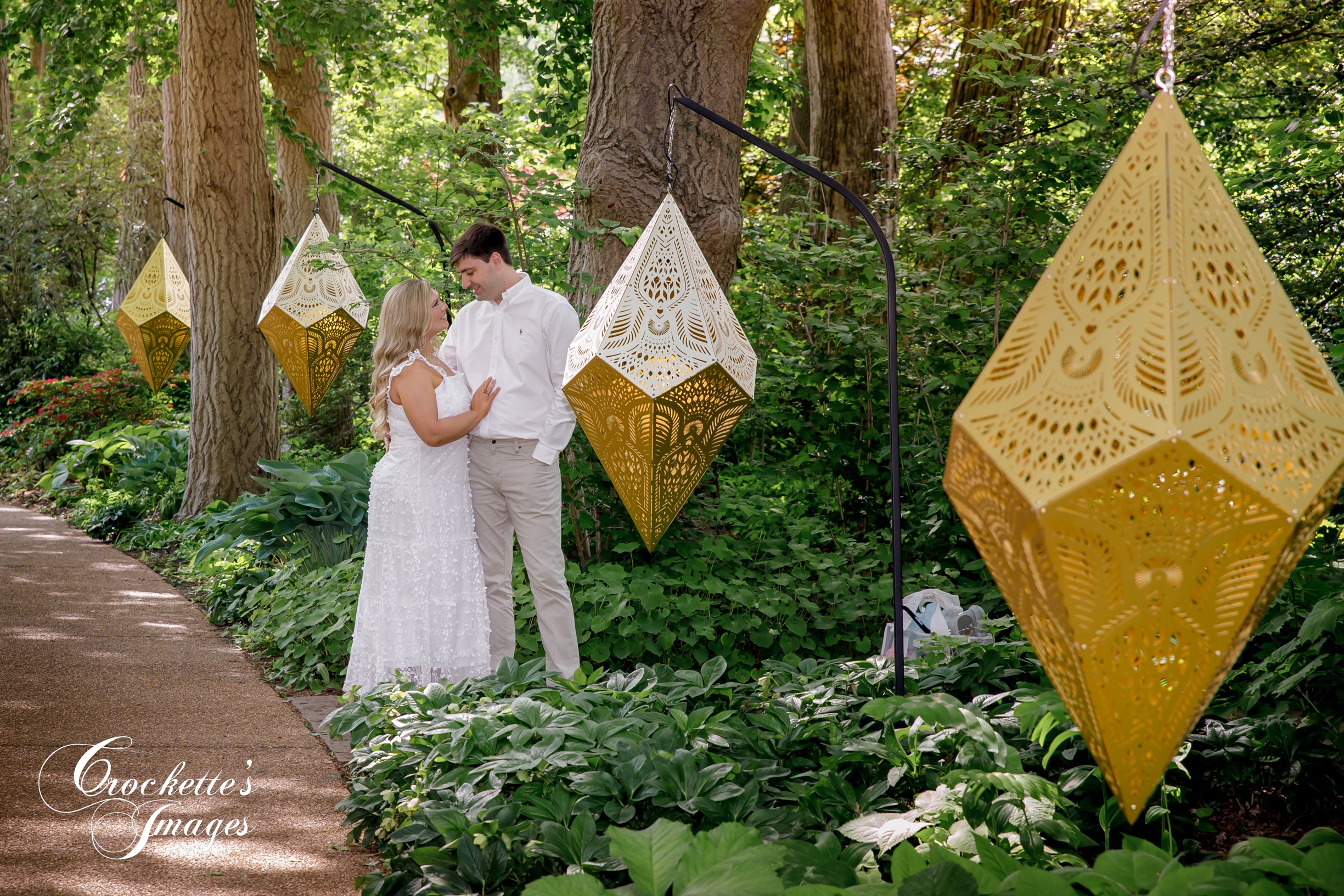 Engagement photo with Crockette's Images at St. Louis, MO. Botanical Garden