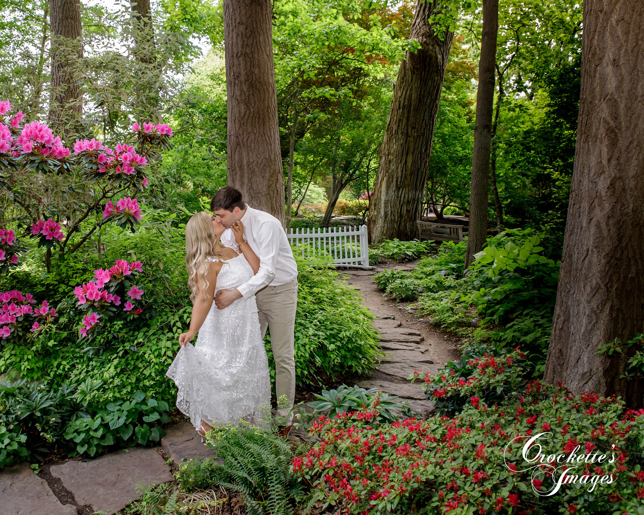 Engagement photo with Crockette's Images at St. Louis, MO. Botanical Garden