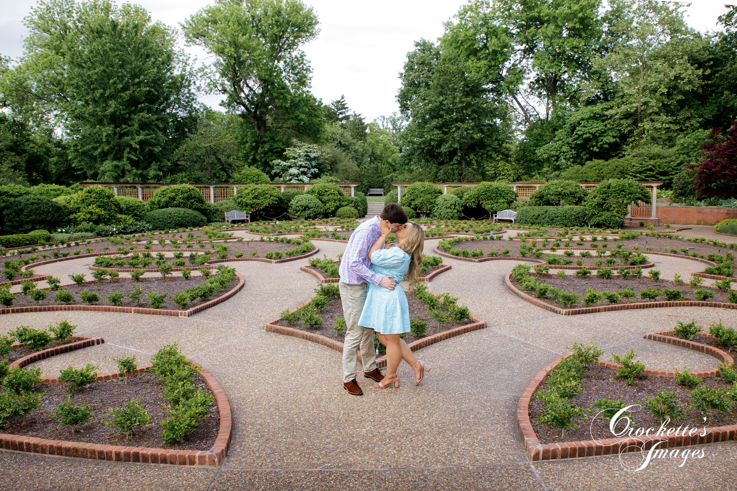 Engagement photo with Crockette's Images at St. Louis, MO. Botanical Garden