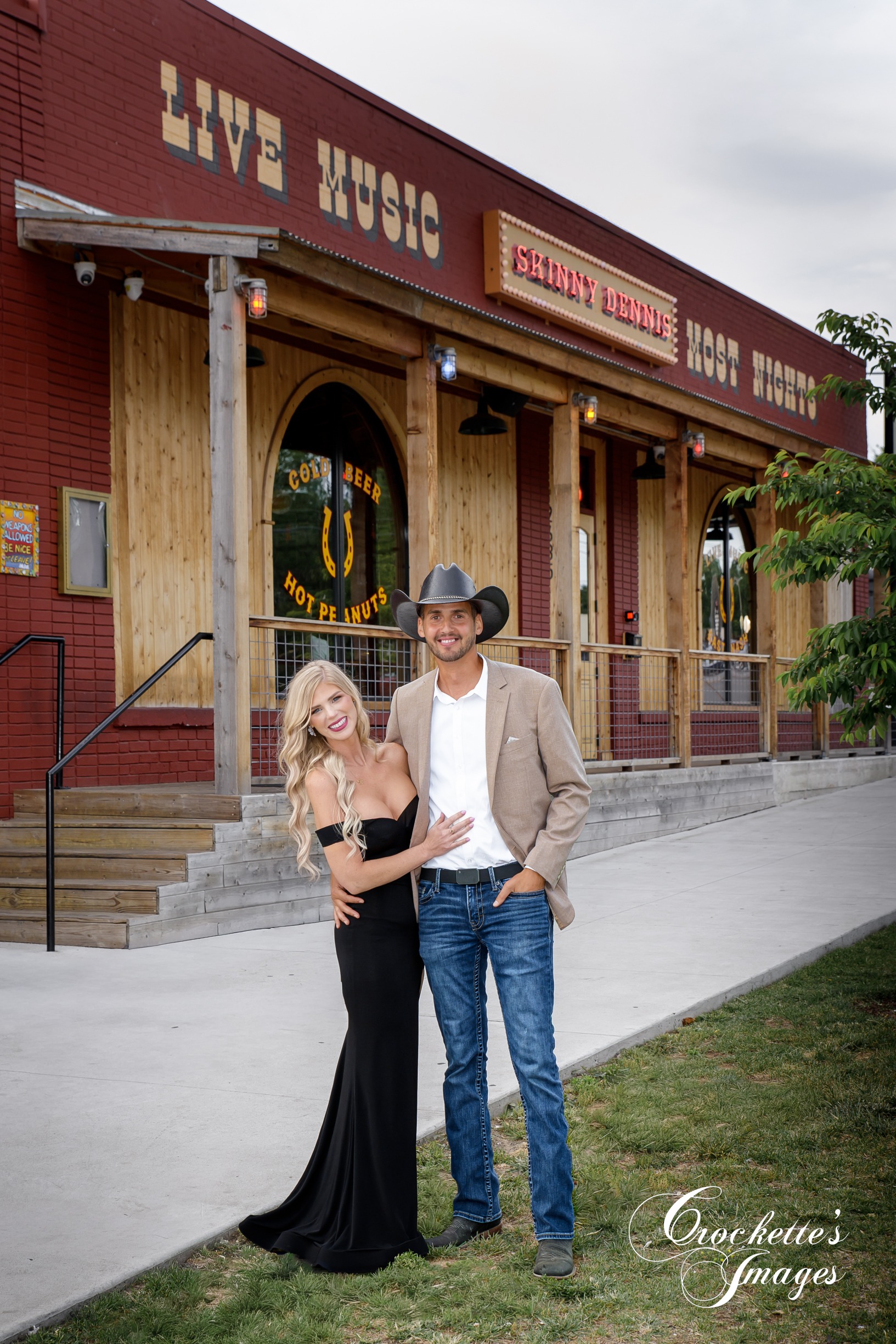 Engagement photo with Crockette's Images at Skinny Dennis in Nashville, TN