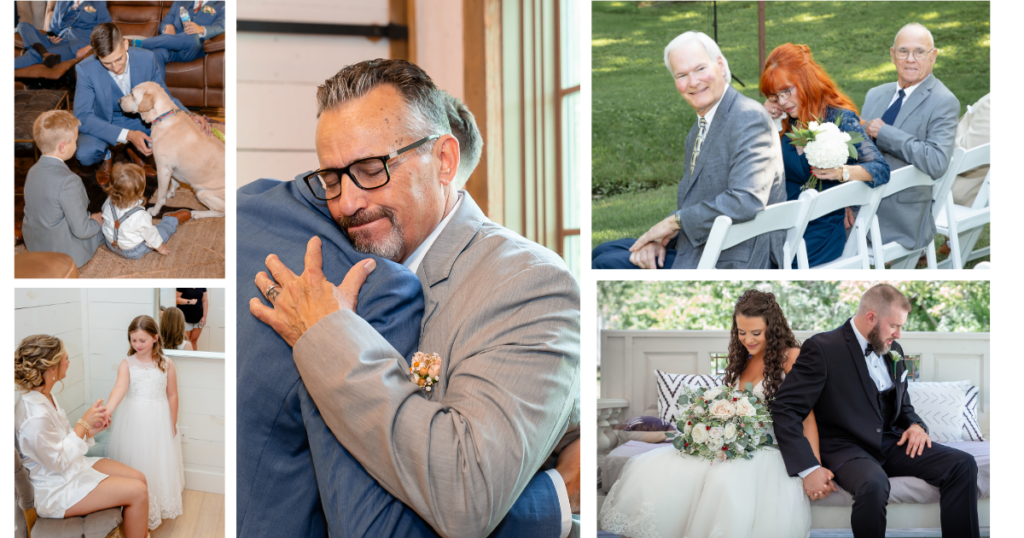 Photo collection showcasing the emotional tears and joy felt on your wedding day. 